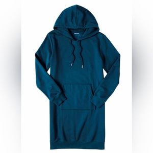 Serra Long Sleeve Teal Sweatshirt Hoodie Dress